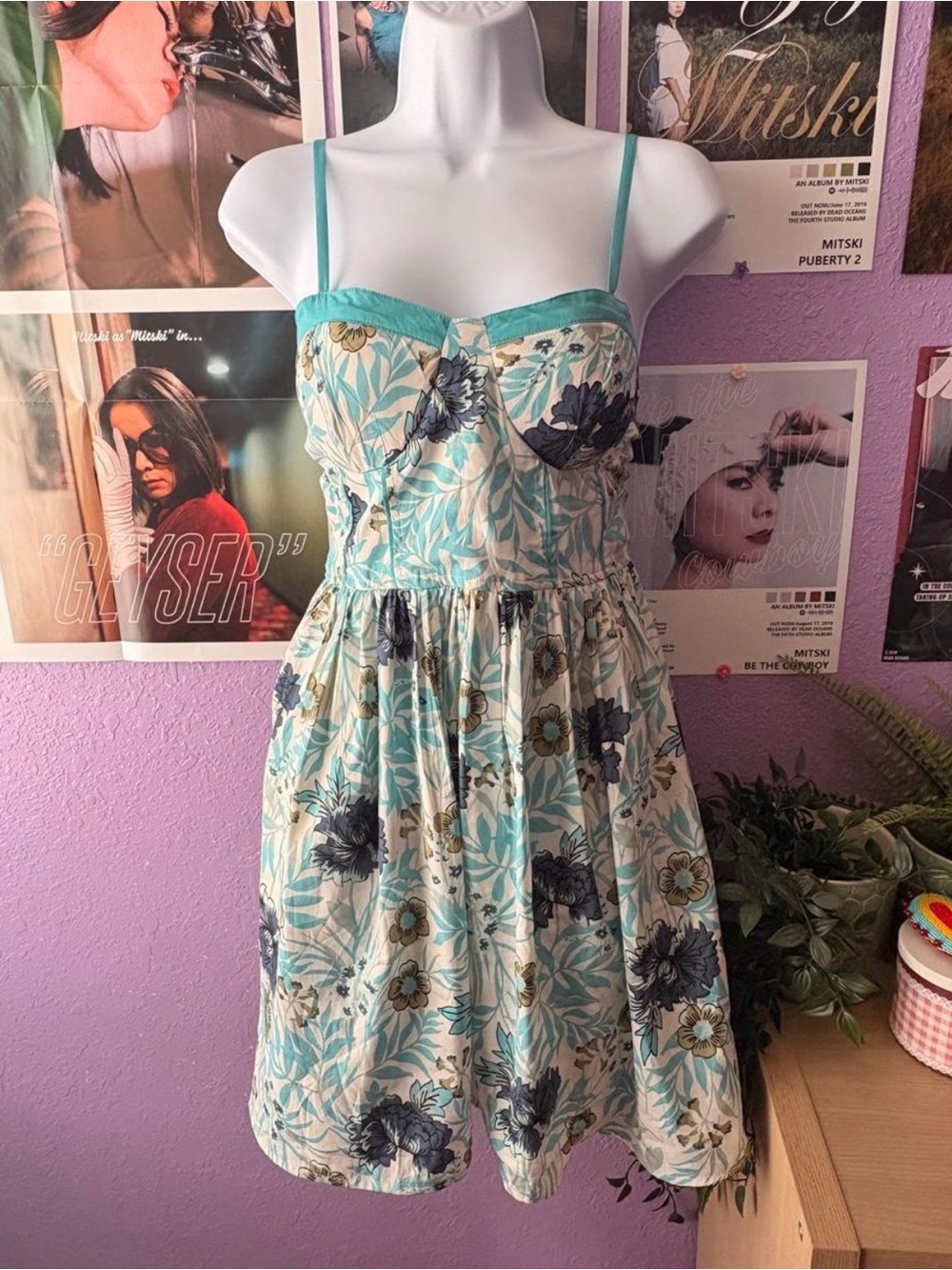 B.O.G Collective Blue Floral Sundress Built-In Bra Pockets